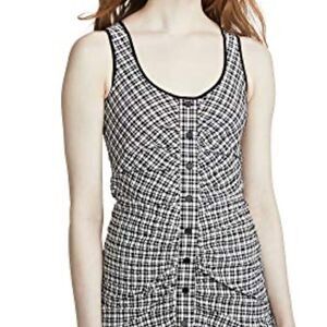 Parker Dress"Yael"Black White Seersucker Flirty Ruffle Mini Dress Nwot S…